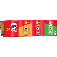 Pringles Potato Crisps Chips, Lunch Snacks, Office And Kids Snacks, Grab N' Go Snack Pack, Variety Pack, 13.7Oz Tray (10 Cans)