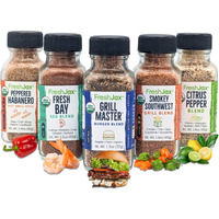 Freshjax Grill Seasoning Gift Set | 5 Sampler Sized Organic Grilling Spices | Grilling Gifts For Men | Bbq Grill Spices And Seasoning Sets Packed In A Giftable Box