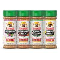 Flavor God Classic Combo Pack Of 4 Seasoning & Spices For Cooking, Everything, Everything Spicy, Garlic Lovers, Lemon & Garlic, Low Sodium, Healthy Herbs Keto Spice Set, Chicken, Beef, Seafood & Eggs