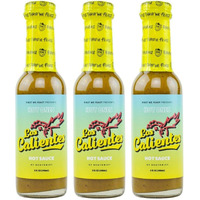 Hot Ones Los Calientes Verde Hot Sauce Made With Natural Ingredients & Fiery Flavors From Green Serrano Peppers, Orange Habanero & Apricot, 5 Fl Oz Bottles (3-Pack)