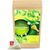 Teelux Matcha Green Tea Bags, Classic Premium Japanese Matcha + Sencha Green Tea, Super Antioxidant, Zero Calories, Caffeinated, 100 Count