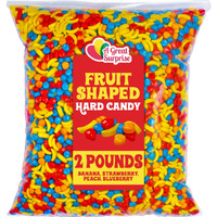 Fruit Shaped Hard Candy - 2 Pounds - Kids Candies For Buffet - Unwrapped Gumball Machine Refills - Classic Candy Bar Candy - Banana, Strawberry, Peach, Blueberry Flavors