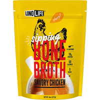Lonolife Chicken Bone Broth Powder Mix | 10G Protein | Collagen-Rich, Keto & Paleo Friendly | Natural Ingredients | 8Oz Bulk Container (15 Servings)