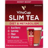 Vitacup Slim Instant Tea Packets For Diet Support, Oolong Tea W/B Vitamins, Garcinia, Inulin & Acai, On-The-Go Instant Sticks, 24 Ct