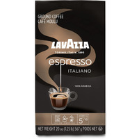Lavazza Espresso Italiano Ground Coffee, 100% Arabica, 20 Oz Soft Bag, Espresso Italiano, 20 Oz Premium Quality, 100% Arabica, Gluten Free