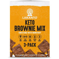 Lakanto Sugar Free Brownie Mix - Sweetened With Monk Fruit Sweetener, Keto Diet Friendly, Delicious Dutched Cocoa, High In Fiber, 3G Net Carbs, Gluten Free, Easy To Make Dessert (Pack Of 3)