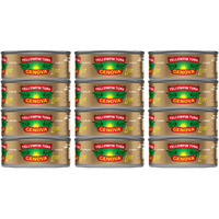 Genova Premium Yellowfin Tuna In Water With Sea Salt, 5 Ounce Cans (Pack Of 12), Wild Caught Canned Tuna, Solid Light