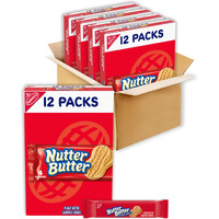 Nutter Butter Peanut Butter Sandwich Cookies, 4 Boxes Of 12 Packs (4 Cookies Per Pack)