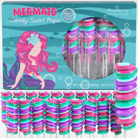 Mermaid Lollipops 40Pk- Swirl Lollipops Mermaid Candy For Little Mermaid Party Favors & Mermaid Party Supplies - Mermaid Suckers, Mermaid Snacks & Mermaid Treats
