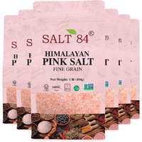 Salt 84 Himalayan Pink Salt Fine Grain, Stand Up Bag, 1 Lbs/Each (Pack Of 6)