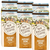 New England Coffee Hazelnut Crme Medium Roast Ground Coffee, 11Oz Bag (Pack Of 6)