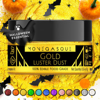 Mon  Gasque Gold Luster Dust Edible Glitter For Cocktails 7G - Premium Edible Gold Dust - Halloween Drink Decorations - Edible Luster Dust - Gold Edible Glitter For Drinks - Edible Glitter For Cakes