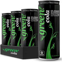 Green Cola - Sugar Free, Zero Calories, Naturally Sweetened With 100% Stevia Leaf Extract, Carbonated Soda, 100% Cola Taste, 12 Fl Oz Each Can - Pack Of 12
