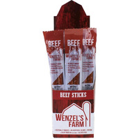 Wenzels Farm Beef Sticks Made In The Usa Snack Sticks  Flavorful, Naturally Smoked  High Protein, Low Carb  No Msg, Fillers, Binders, Artificial Colors  Gluten Free | 32 Sticks (16 Packs Of 2)