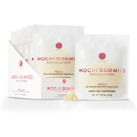 Issei Mochi Gummies Chewy Candy | Soft & Chewy | Award Winning | Gelatin-Free, Non-Gmo, Kosher | Delicious Snack | 1.76 Oz (6 Pck, Peach)