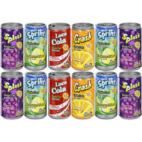 Set Of 12 - .25Oz Mini Soda Can Fizzy Candy! - Goody Bag Filler - Party Favor - 4 Assorted Flavors!