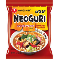 Nongshim Neoguri Spicy Seafood Ramen Noodle Soup, 10 Pack, Microwaveable Ramyun Instant Noodle Cup, Bold, Spicy Chili Peppers