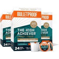 Bulletproof The High Achiever Single-Serve Pods, 72 Count, Medium-Dark Roast Enhanced Coffee With Lion's Mane Mushroom, B Vitamins, And Adaptogens For Energy And Focus