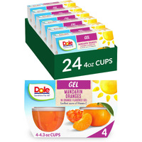 Dole Fruit Bowls Mandarins In Orange Flavored Gel Snacks, 4.3Oz 24 Total Cups, Gluten & Dairy Free, Bulk Lunch Snacks For Kids & Adults