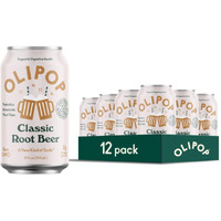 Olipop Prebiotic Soda Pop, Classic Root Beer, A New Kind Of Soda Packed With Prebiotics, Fiber, And Botanicals, Gluten Free, Vegan, Gmo Free, 12Oz (12-Cans)