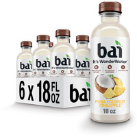 Bai Antioxidant Infused Water Beverage, Puna Coconut Pineapple, With Vitamin C And No Artificial Sweeteners, 18 Fluid Ounce Bottle, 6 Pack