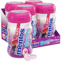 Mentos Gum With Vitamins, Sugar-Free Chewing Gum With Xylitol, Berry Flavor, Vitamins B6, B12, & C, 45 Piece Bottle (Pack Of 4)