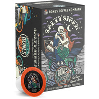 Bones Coffee Company Flavored Coffee Bones Cups Salty Siren Caramel Chocolate | 12Ct Single-Serve Coffee Pods Compatible With Keurig 1.0 & 2.0 Keurig Coffee Maker