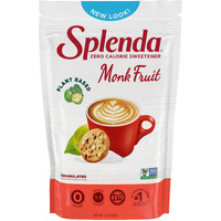 Splenda Monk Fruit Zero Calorie Plant Based Granulated Sweetener, 3 Pound Resealable Bag