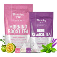 Taoistea Detox Tea 14 Day Herbal Tea, Detox Cleanse For Weight Loss, Colon Cleanse And Digestive Health- 1 Morning Boost Tea (14 Bags) & 1 Night Cleanse Tea (7 Bags)