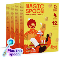 Magic Spoon Cereal - Maple Waffle 4-Pack Of Cereal And Spoon - Keto & Low Carb Lifestyles, Gluten & Grain Free, High Protein, 0G Sugar