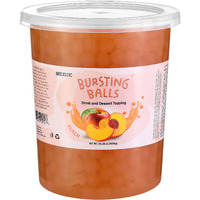 Brexonic Popping Boba Pearls Bursting Tea Balls Drink & Dessert Topping Strawberry Mango Blueberry Passion Fruit Flavored Bubble Tea Tapioca Pearls 2 Lb (Peach, 2 Pound (Pack Of 1))