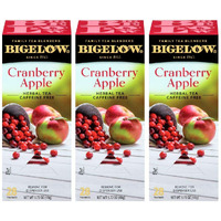 Bigelow Cranberry Apple Herbal Tea Bags 28-Count Box (Pack Of 3) Cranberry Apple Hibiscus Flavored Herbal Tea Bags All Natural Non-Gmo