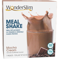 Wonderslim Meal Replacement Shake, Mocha Cream, 15G Protein, 24 Vitamins & Minerals, Gluten Free (7Ct)
