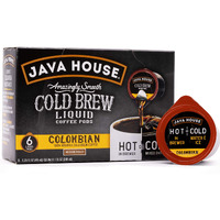 Java House Cold Brew Coffee, Colombian Medium Roast Coffee Concentrate Liquid Pods - 1.35 Fluid Ounces (6 Count) Enjoy Hot Or Iced