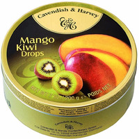 Cavendish & Harvey | Mango Kiwi Hard Candy Drops | 7 Ounce Tins - 1 Pack