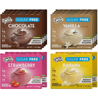 Simply Delish Instant Delicious Mixed Variety Pudding 12 Pack - Low Carb, Zero Sugar, Gluten Free, Allergen Free, Non-Gmo, Vegan & Plant-Based