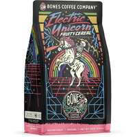 Bones Coffee Company Electric Unicorn Ground Coffee Beans Fruity Cereal With Milk Flavor | 1Low Acid Flavored Coffee, Made With Arabica Coffee Beans, Medium Roast Gourmet Coffee (12 Oz)