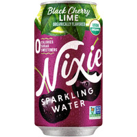 Nixie Sparkling Water, Black Cherry Lime | 12 Fl Oz Cans, 24 Pack | Organic, Vegan, Non-Gmo, Gluten Free, 0 Calories, 0 Sugar, 0 Sodium