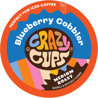 Crazy Cup Flavored Coffee Pods, Blueberry Coffee Pods, Blueberry Cobbler Hot Or Iced Coffee In Recyclable Single Serve Cups For Keurig K Cups Machines, 22 Count