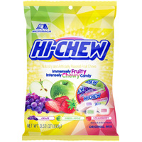 Hi-Chew Original Mix, Pack Of 6 Bags, 3.53Oz Each | Strawberry Green Apple Grape | Unique Fun Soft & Chewy Taffy Candy | Immensely Juicy Fruit Flavors | Individually Wrapped For Sharing