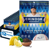Chinook Seedery Roasted Jumbo Sunflower Seeds - Keto Snacks, Gluten-Free, Non-Gmo, Lemon Pepper 4 Oz (12-Pack)