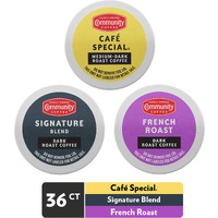 Community Coffee Dark Roast Coffee Pods Variety Pack, 36 Count, Dark Roast, Compatible With Keurig 2.0 K-Cup Brewers (12 Count, Pack Of 3)