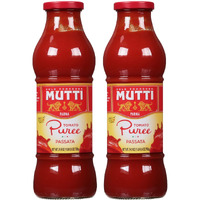 Mutti Tomato Puree (Passata), 24.5 Oz. | 2 Pack | Italys #1 Brand Of Tomatoes | Fresh Taste  For Cooking  |  Canned Tomatoes | Vegan Friendly & Gluten Free | No Additives Or  Preservatives