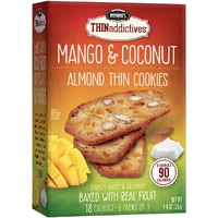 Nonni's Thinaddictives Almond Thin Cookies - Mango & Coconut Biscotti Italian Cookie Thins - Sweet Crunchy & Chewy Almond Cookies - Biscotti Individually Wrapped Cookies - Kosher Coffee Cookies 4.4 Oz
