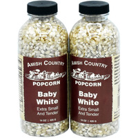 Amish Country Popcorn | 2-14 Oz Bottles | Baby White Popcorn Kernels | Old Fashioned, Non-Gmo And Gluten Free (2-14 Oz Bottles)