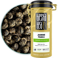 Tiesta Tea - Jasmine Pearls Green Tea | Single Origin Premium Jasmine Loose Leaf Tea From China | Medium Caffeinated | Make Hot Or Iced Tea & Up To 50 Cups | 100% Pure Unblended - 5Oz Refillable Tin