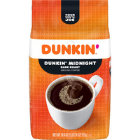 Dunkin Midnight Dark Roast Ground Coffee, 18.4 Ounce Bag (Pack Of 6)