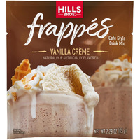Hills Bros. Frapp  S, Vanilla Cream Drink Mix, 12 Count (2.3 Oz Packets) - Gluten Free, Kosher Certified, Easy To Mix, Rich And Creamy