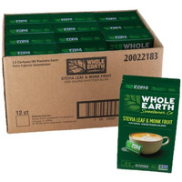 Whole Earth Sweetener Co. Stevia & Monk Fruit Sweetener, Erythritol Sweetener, Stevia Packets, Sugar Substitute, Natural Sweetener, 80 Count (Pack Of 12), Packaging May Vary