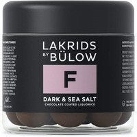 Lakrids By Blow - F - Dark & Sea Salt - 4.4 Oz - Chocolate Coated Gourmet Licorice - Authentic Scandinavian Candy Produced In Denmark